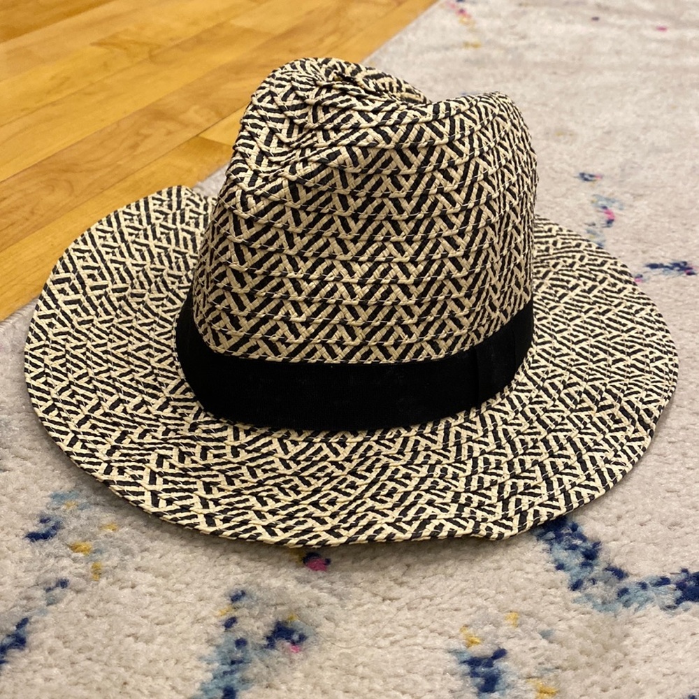 Tan and Black Beach Hat